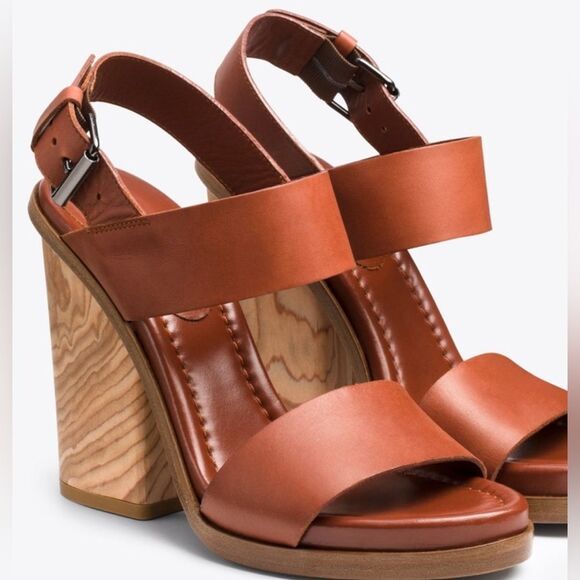 Vince Brown Platform Sandals with Chunky Heel size 8 with box and bag - Picture 12 of 17